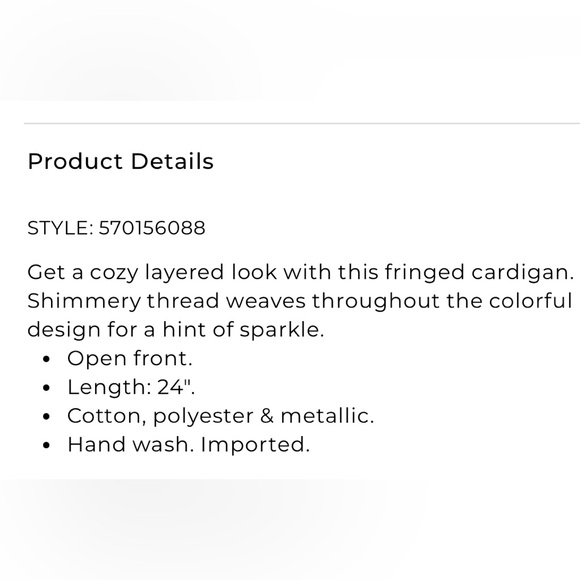 CHICO’S - Women’s Freida Fringed Open Cardigan Sweater Jacket Chico’s 1 - Size M - Picture 12 of 13